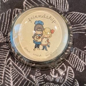 ~Joan Walsh Anglund~ Vintage “Friendship” Glass Dome Paperweight